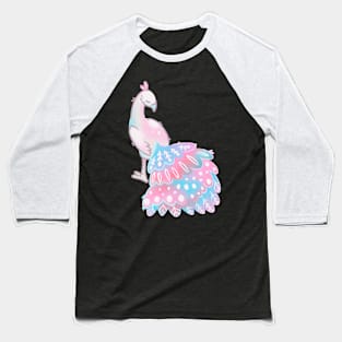 Cute Pink and Blue Trans Pride Peacock Baseball T-Shirt